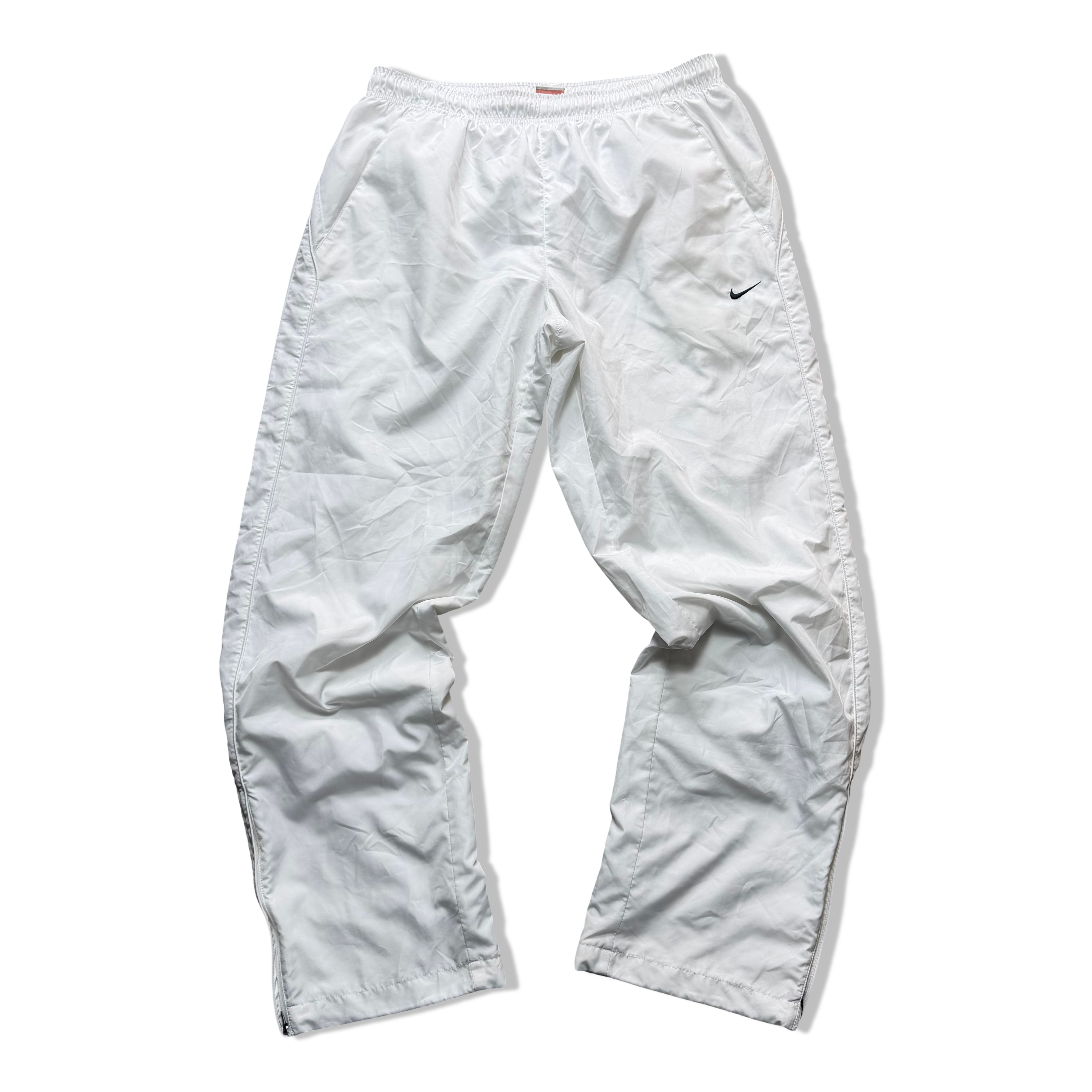Vintage Nike 90s Baggy Trackpants White Size L Streetwear