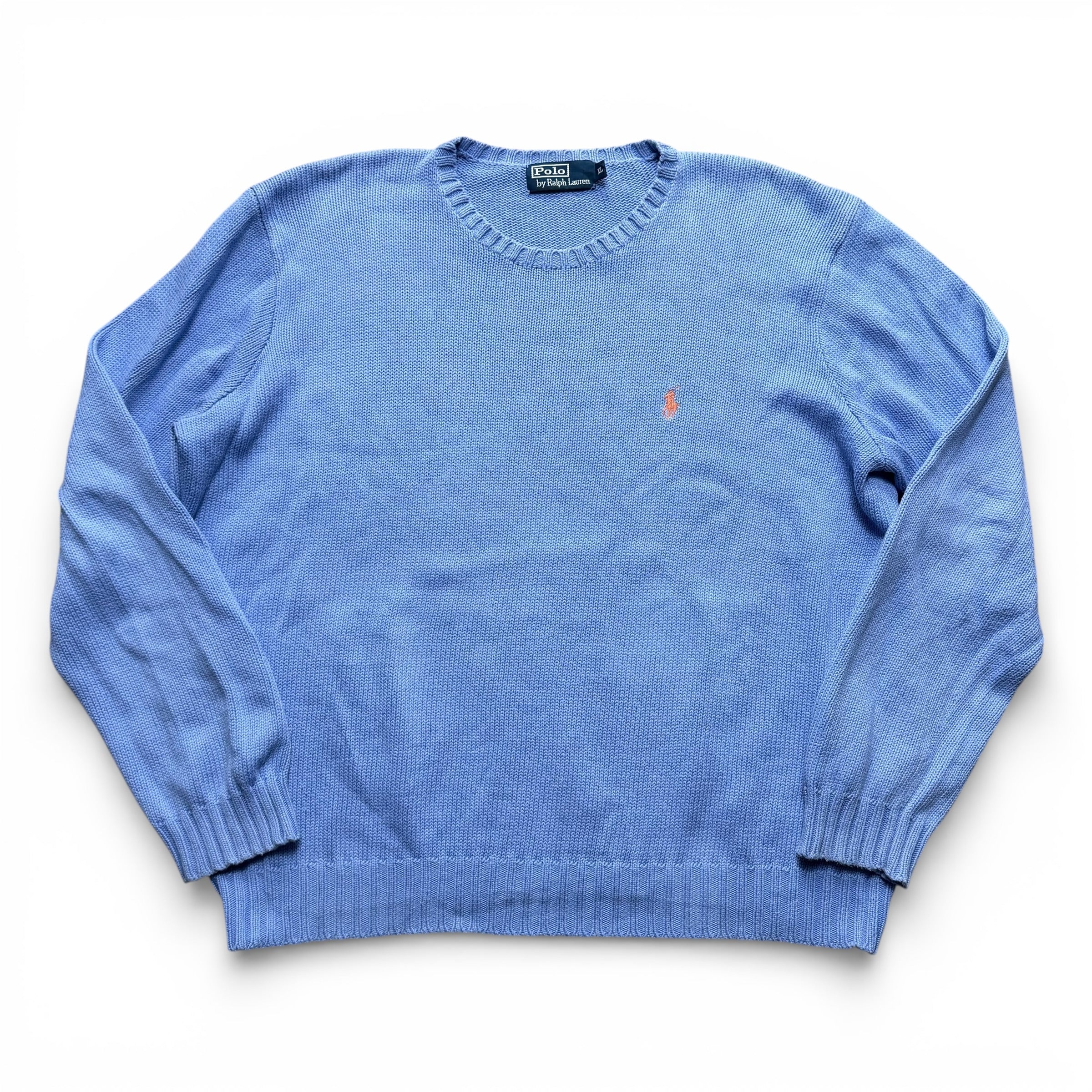 Polo Ralph Lauren Vintage Strick Sweater Pullover Hellblau Size XL