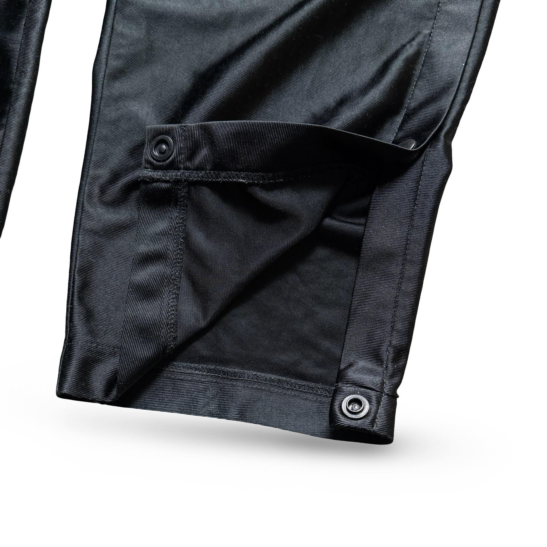 Nike Vintage Trackpants 90s Buttons Black Gold Swoosh Shiny Size M